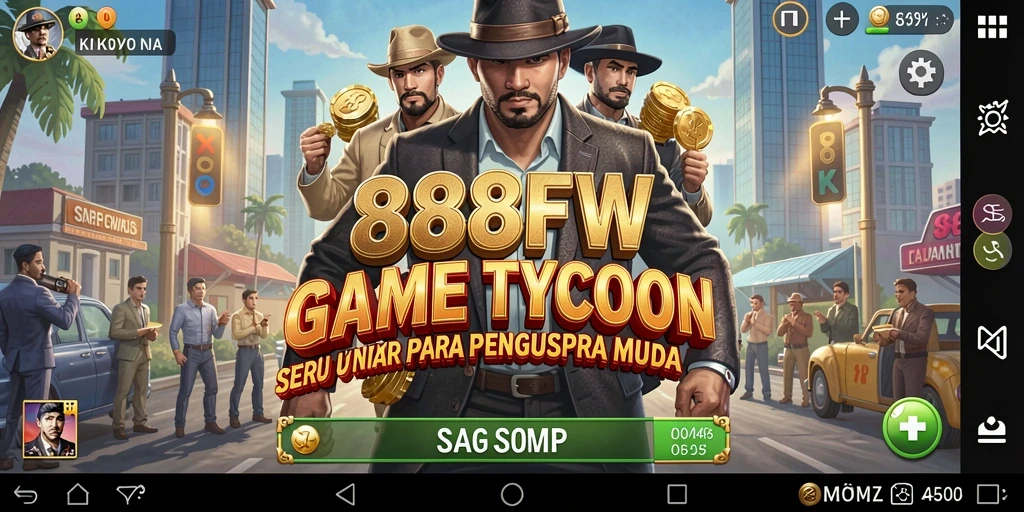 Tangkapan layar gameplay 888FW yang menunjukkan manajemen bisnis.