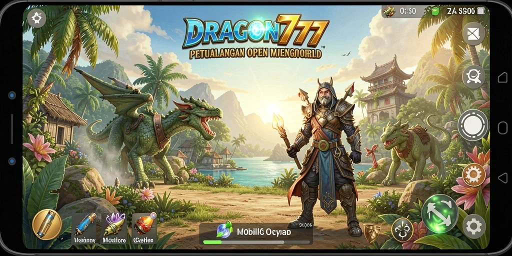 Screenshot gameplay DRAGON777 menampilkan petualangan yang mendebarkan di dunia terbuka.