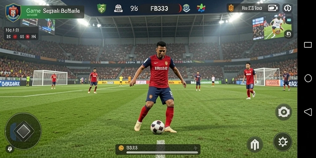 Tampilan gameplay FB333 yang seru dalam pertandingan sepak bola.