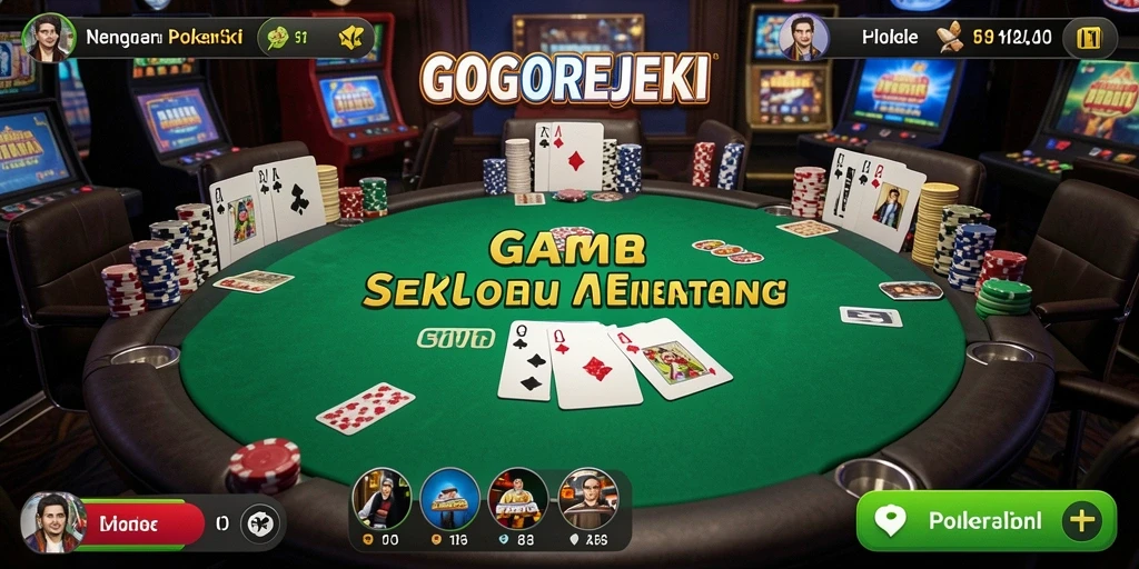 Tampilan gameplay seru di GOGOREJEKI untuk penggemar Poker.