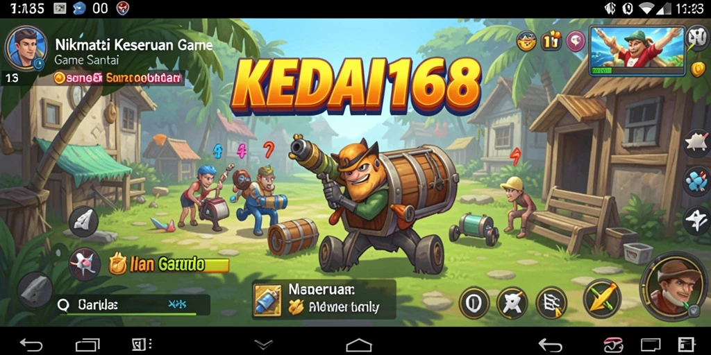 Tampilan gameplay KEDAI168 yang penuh warna dan menarik.