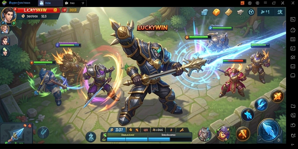 Tampilan gameplay LUCKYWIN dengan grafik menawan dan strategi pertempuran.