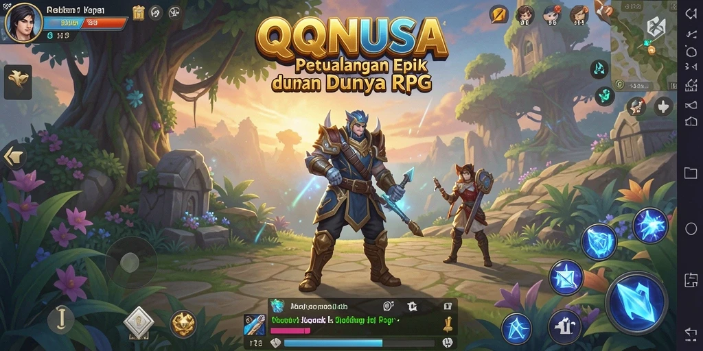 Tampilan gameplay <strong>QQNUSA</strong> yang menakjubkan dan penuh aksi RPG.