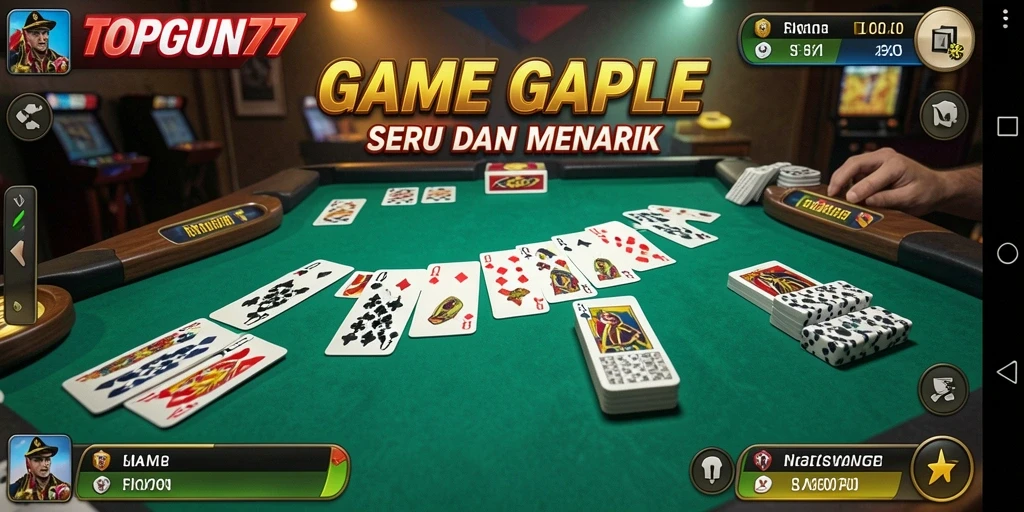Gameplay menyenangkan dalam TOPGUN77 dengan suasana Gaple.